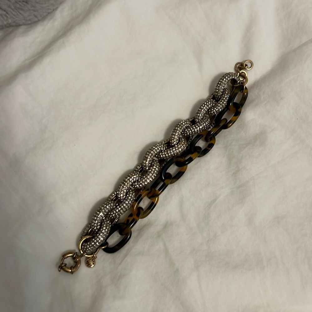J. Crew Pavé and Tortoise Link Bracelet